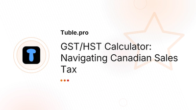 GST HST Calculator Canada — Sales Tax | Tuble.pro