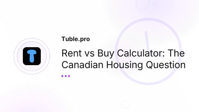 Rent vs Buy Calculator Canada — Housing | Tuble.pro