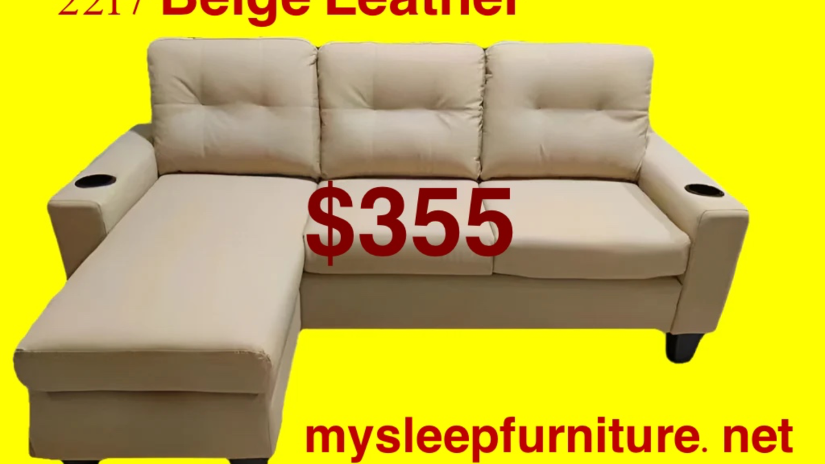 2217 beige leather sectional sofa brand new- reversible | Sofas and armchairs | Mississauga | Ad gallery (SEO) | 3