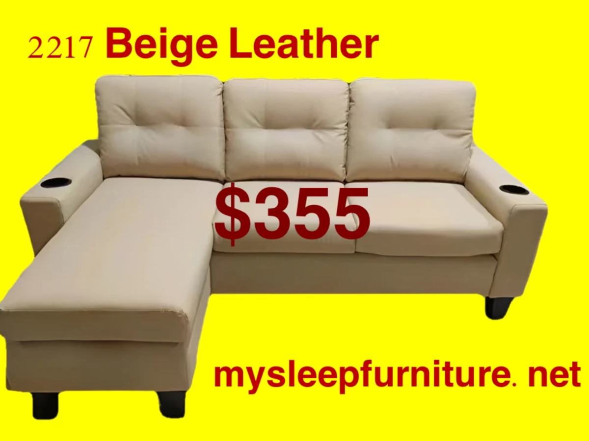 2217 beige leather sectional sofa brand new- reversible | Sofas and armchairs | Mississauga | Ad gallery (SEO) | 2