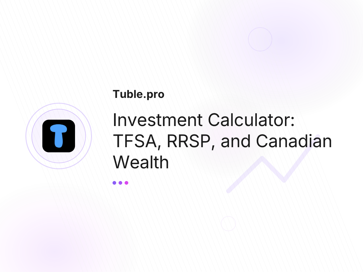 Investment Calculator: TFSA, RRSP, and Canadian Wealth