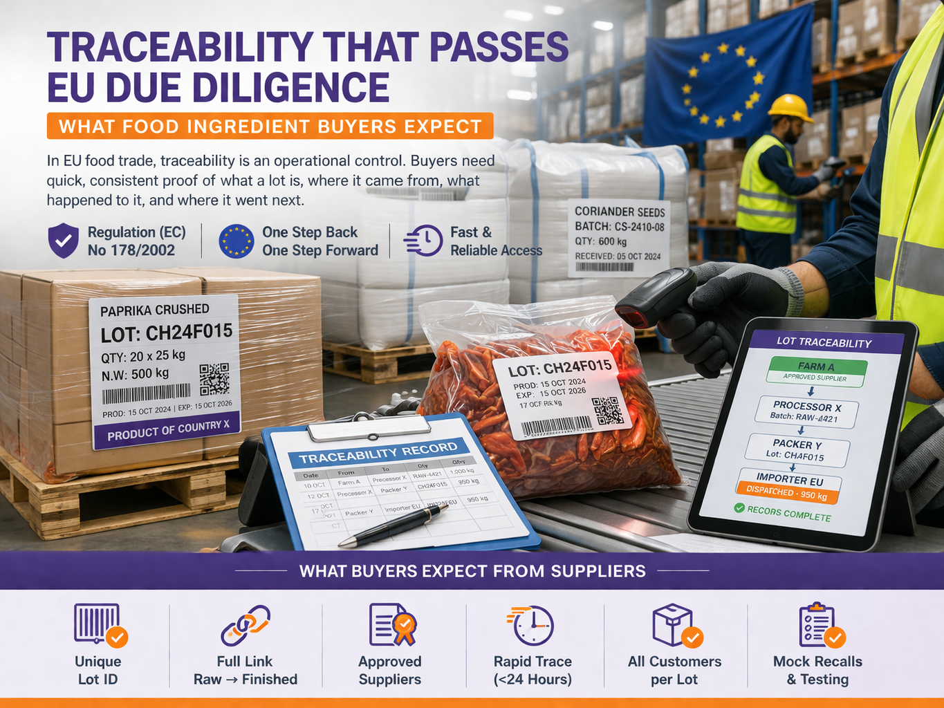 Traceability That Passes EU Due Diligence: What Food Ingredient Buyers Expect cover image