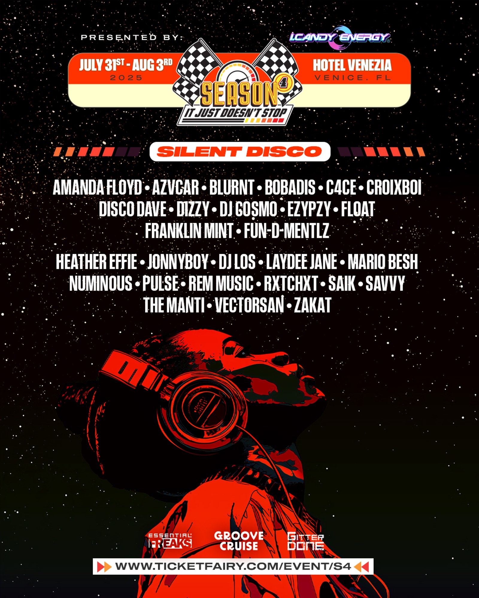 Essential Freaks Season 4 Silent Disco daily lineup artwork