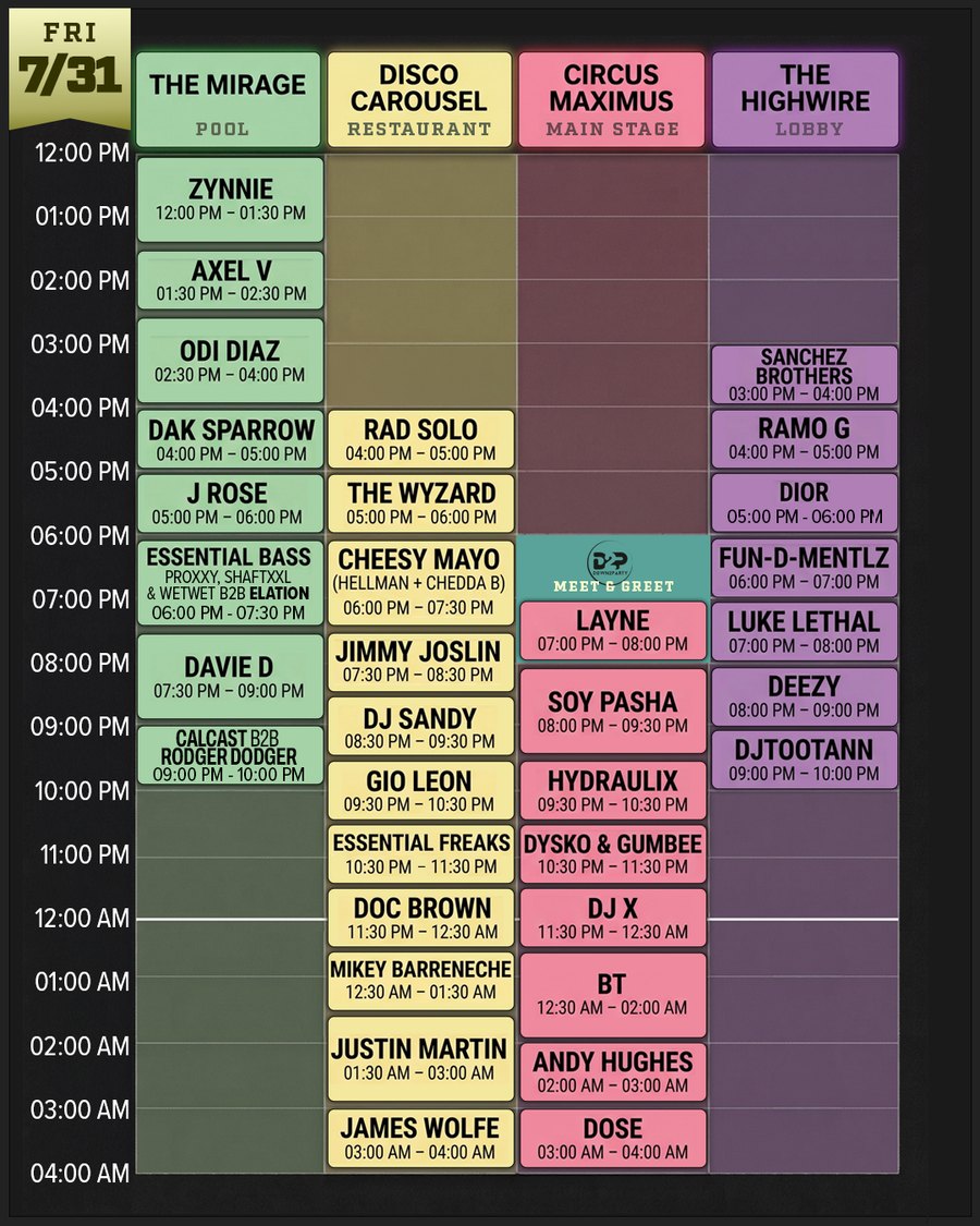Season 5 Friday timeslots