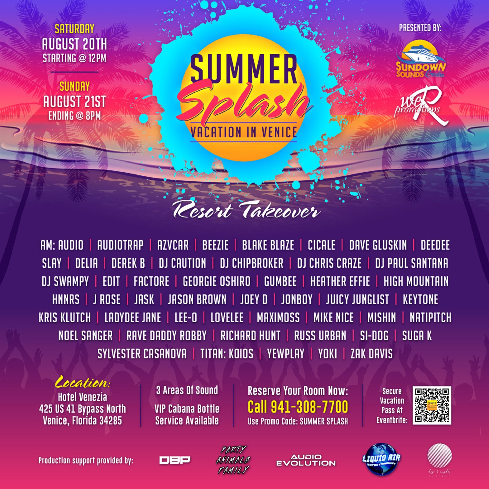 Essential Freaks Summer Splash 2022 square event flyer