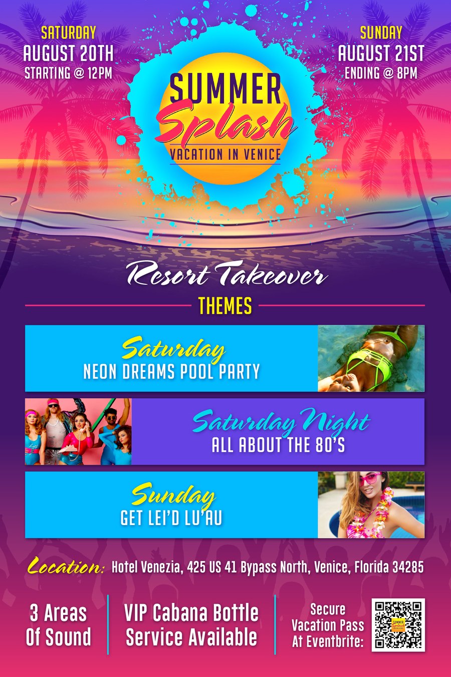 Summer Splash 2022 event themes flyer