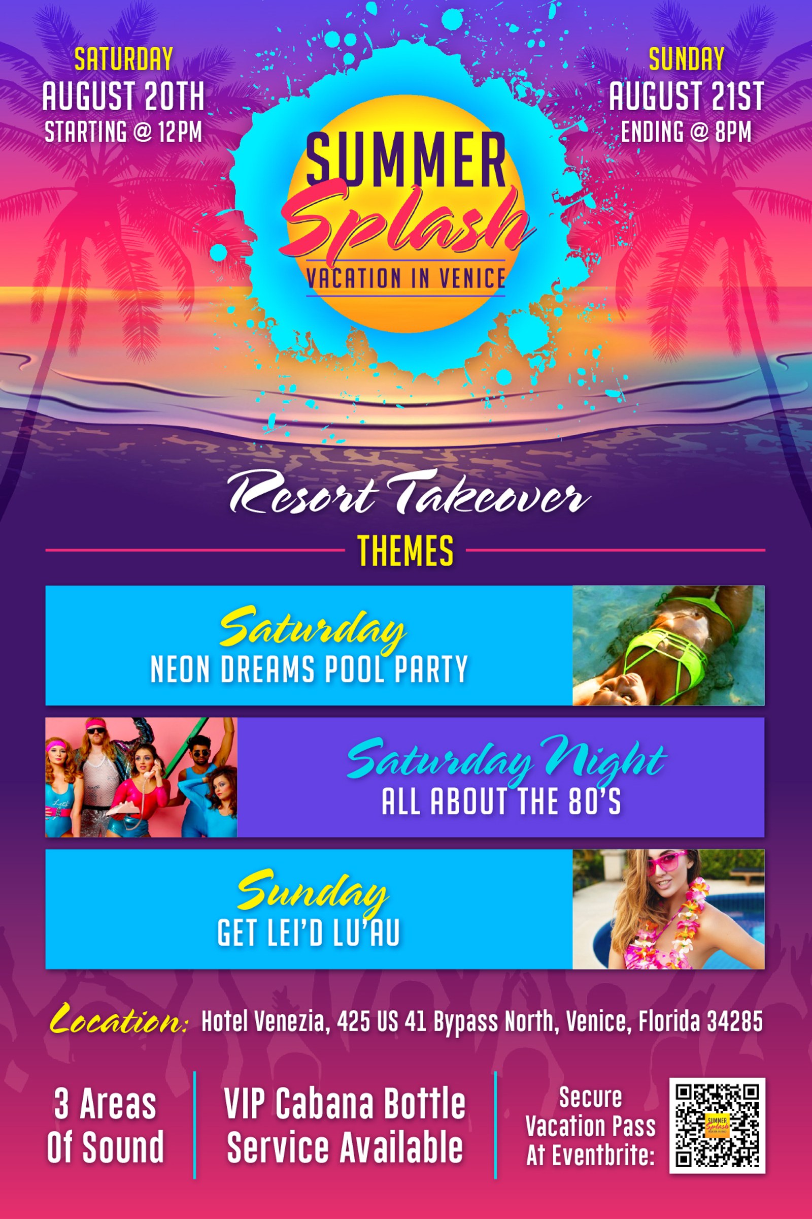 Summer Splash 2022 event themes flyer