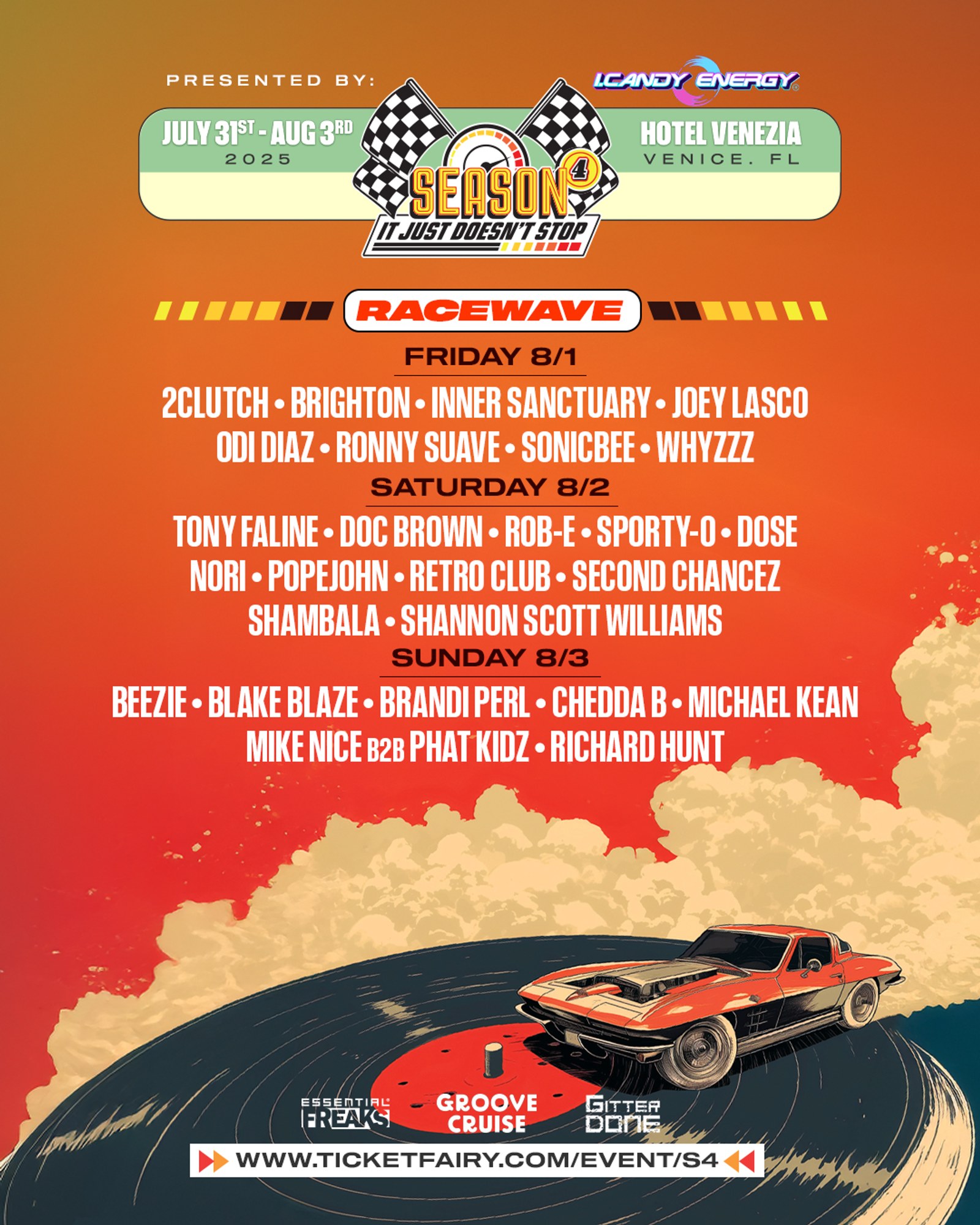 Essential Freaks Season 4 Racewave daily lineup artwork