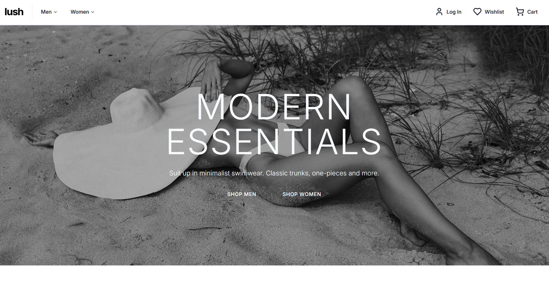 Home page of lush ecommerce site