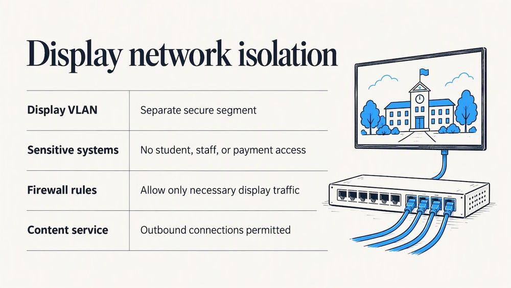 Kiosk network isolated from sensitive school systems