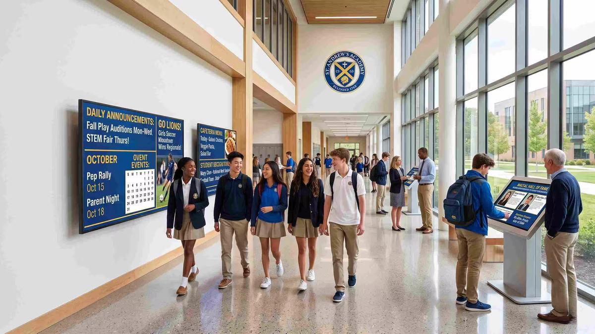 School Digital Signage Benefits for Private Schools and Universities