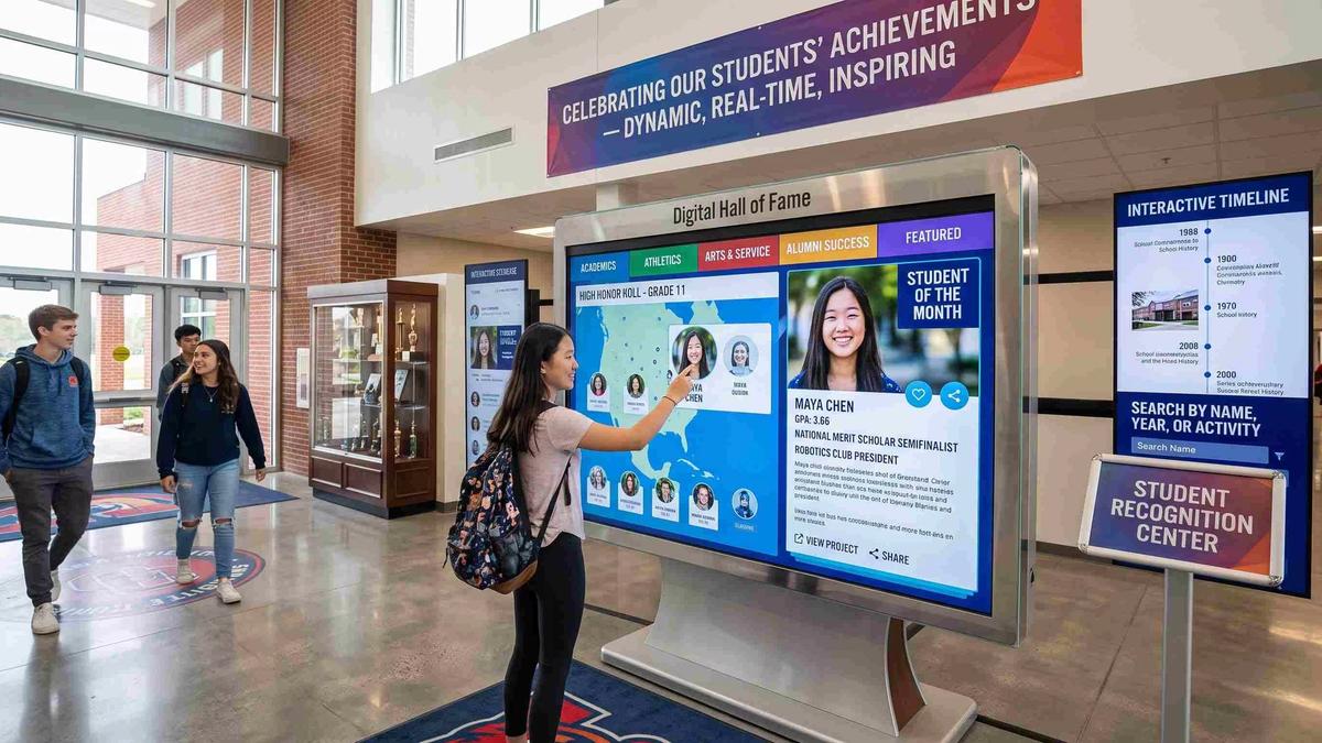 How an Honor Roll Touchscreen Display Enhances School Recognition Programs