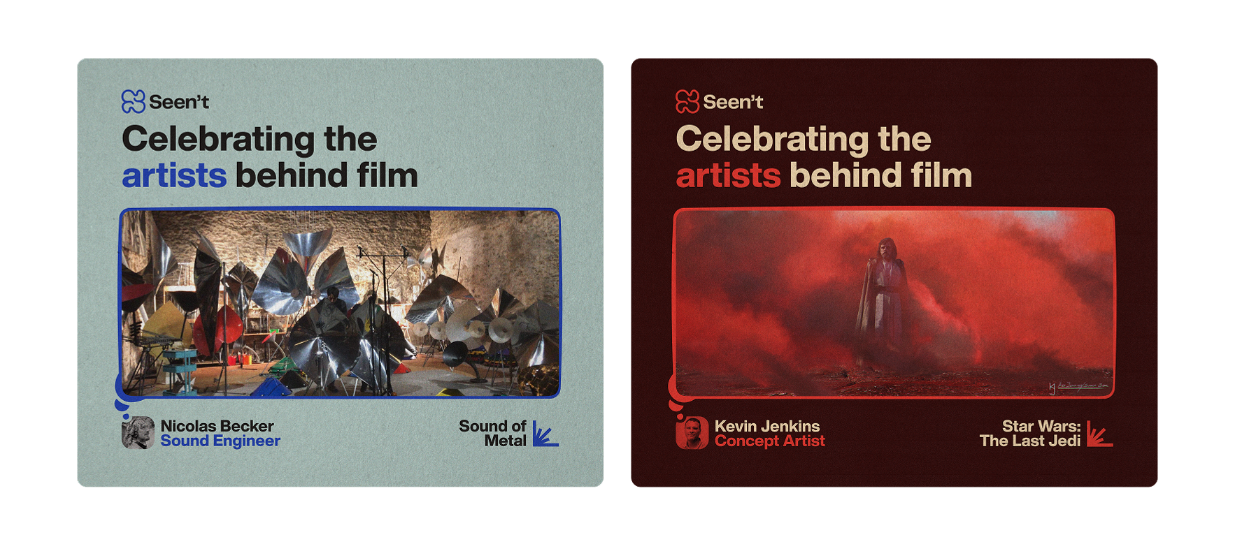 Concepts for brand stories. Showcasing the creatives and craft behind movies.