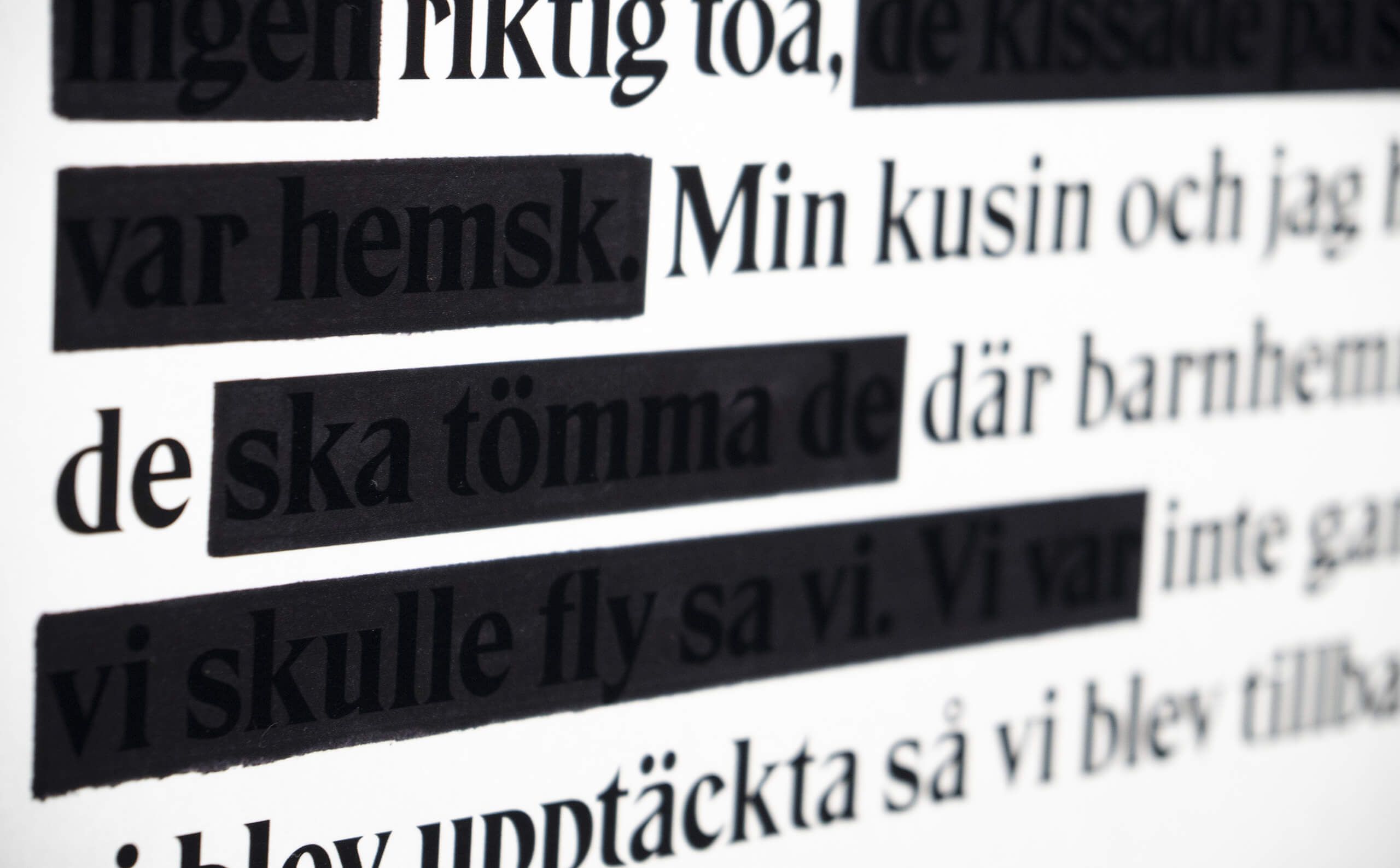 Closeup typography