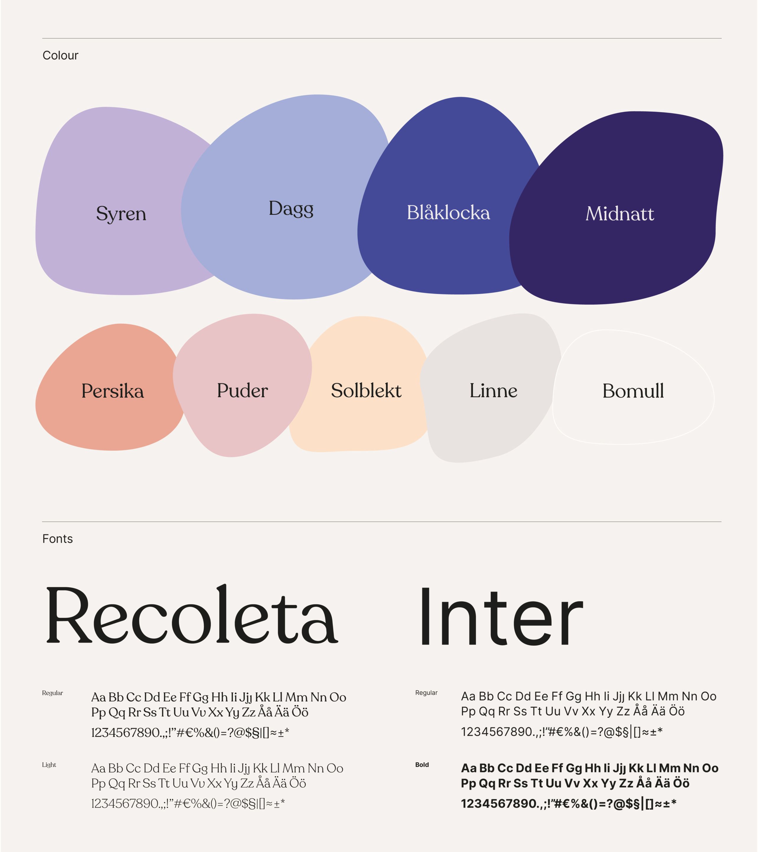 Medcura - font and colour palette