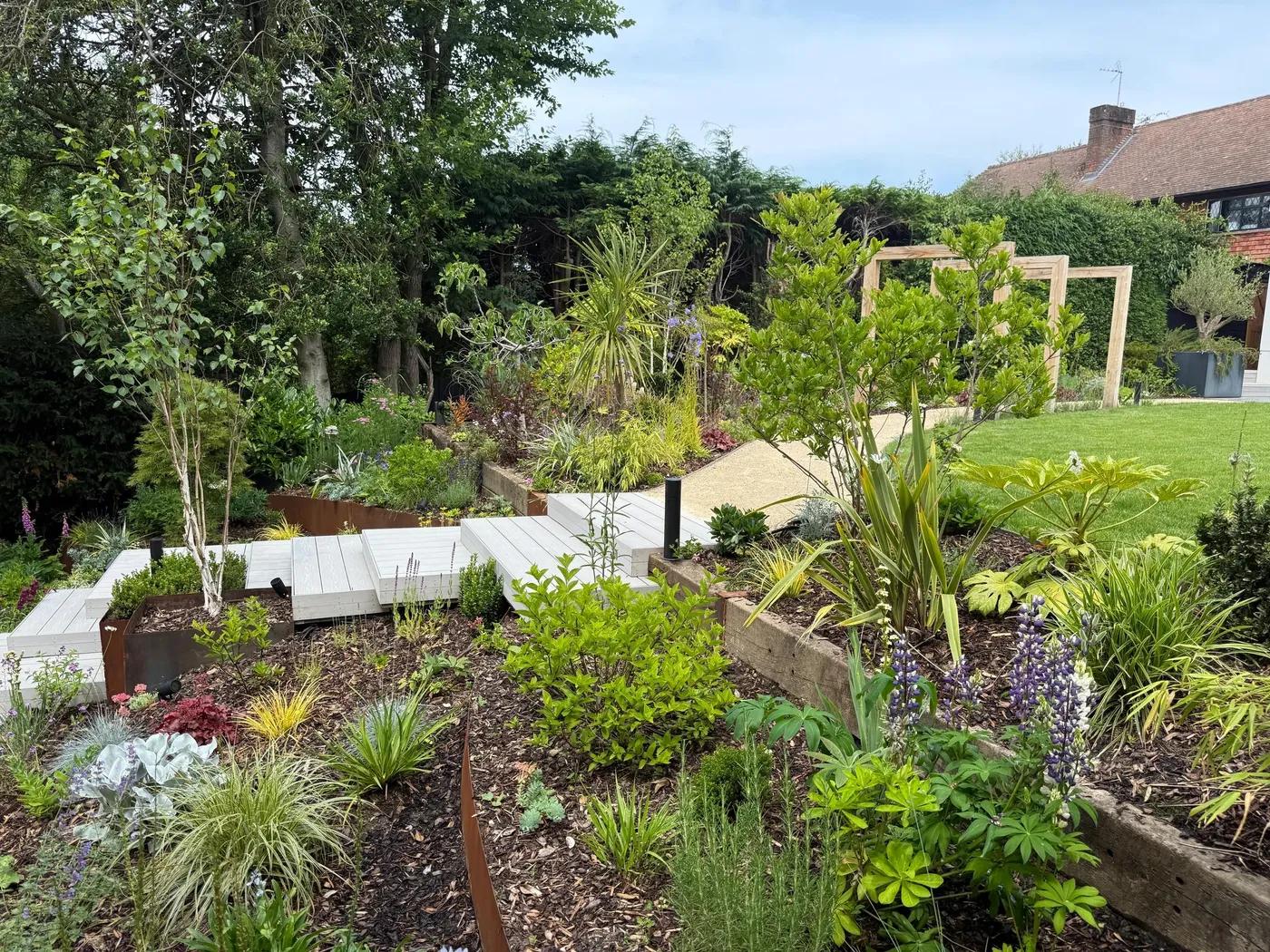 Contemporary English Tiered Garden