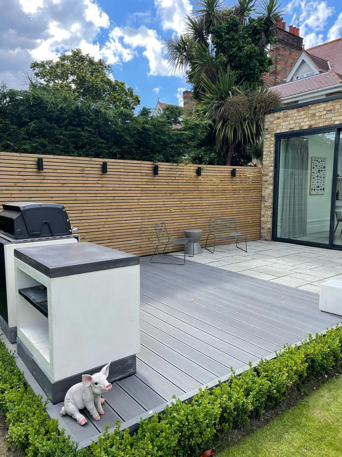 Composite decking, recycled material