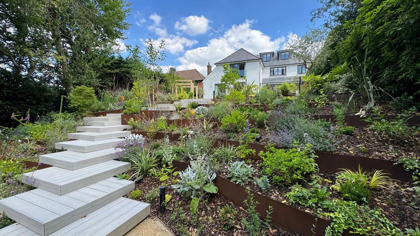 Contemporary English Tiered Garden