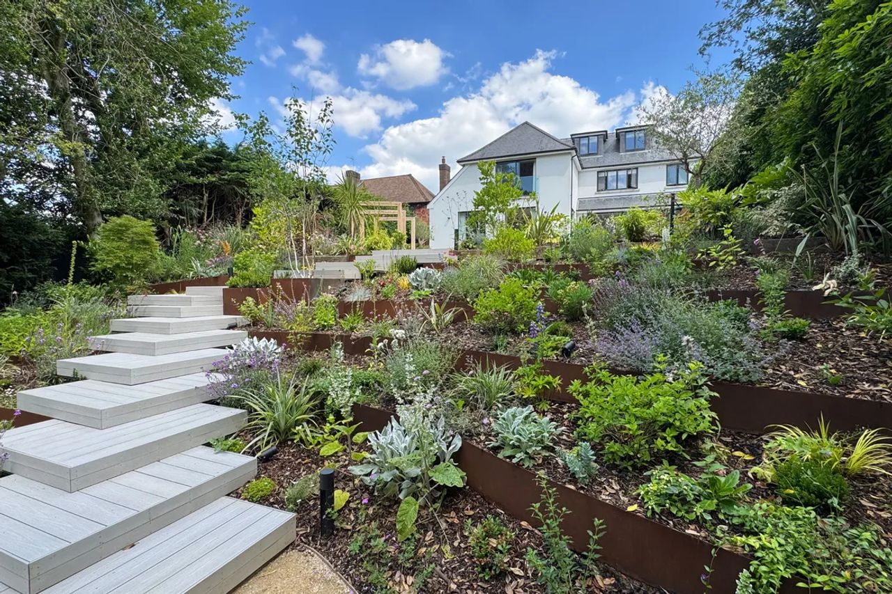 Contemporary English Tiered Garden