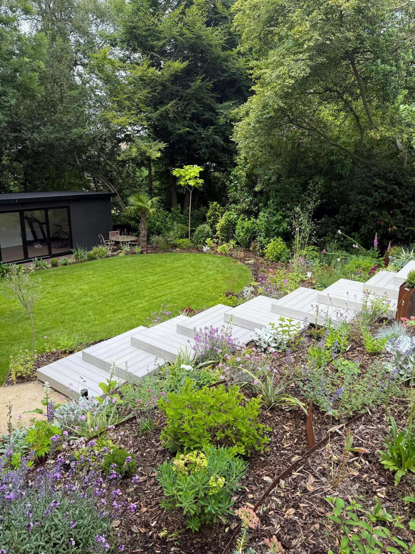 Contemporary English Tiered Garden