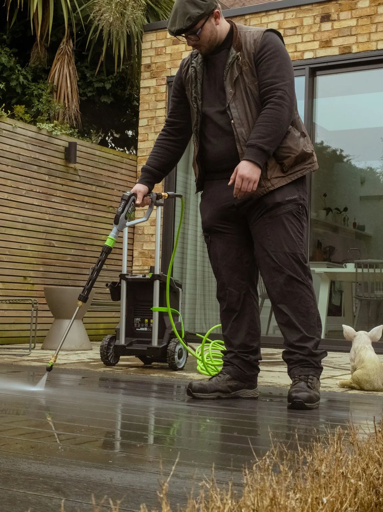 A Willow Alexander team jet washing a driveway, 6