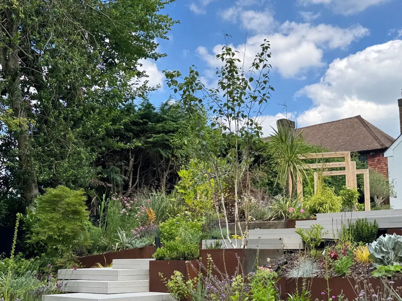 Contemporary English Tiered Garden