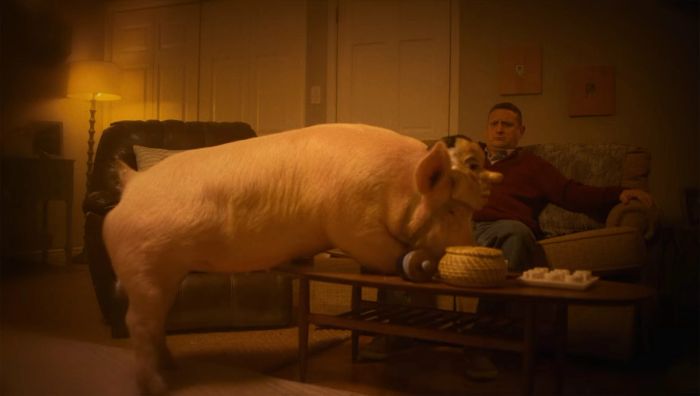 My next-door neighbor had put a Richard Nixon mask on a pig and had it go through my doggy door 'cause we've been arguing ov