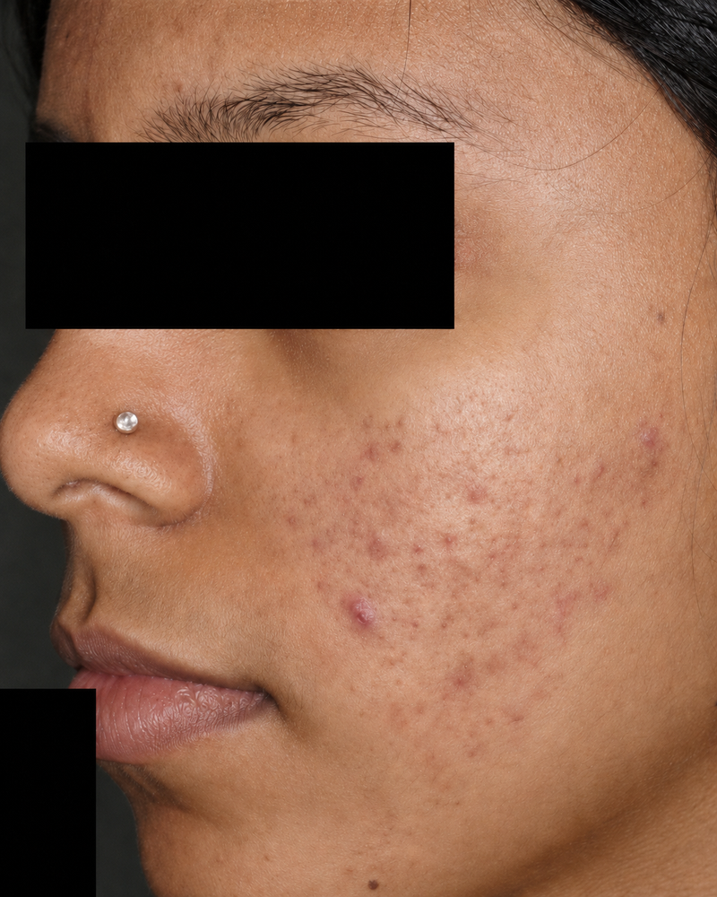 Before: Localised blemish-prone skin