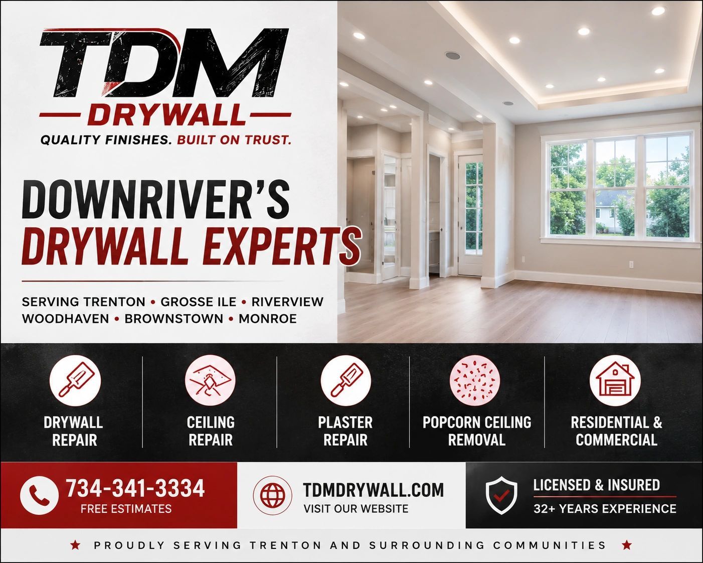 TDM Drywall logo