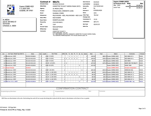 Broadcast Advertising Contract
