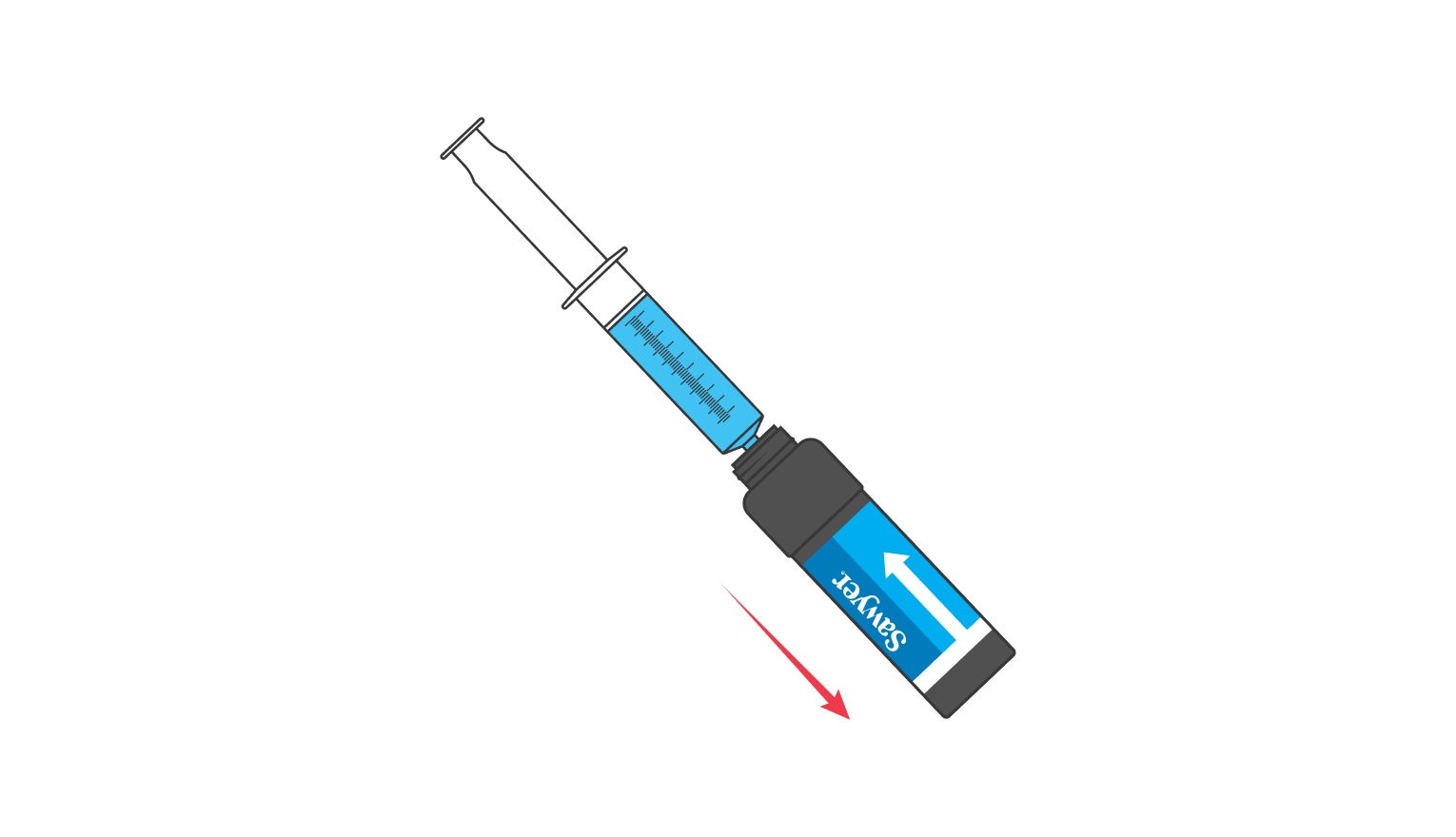 Insert the plunger onto filter