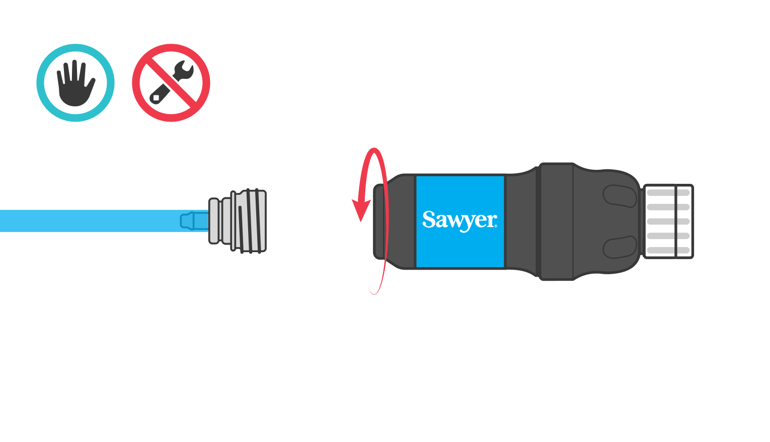 Attach the filter (Sawyer Squeeze)