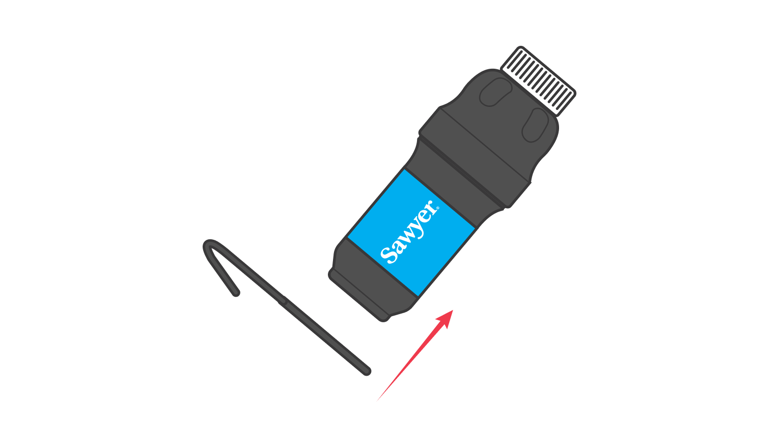 Attach filter hanger to Sawyer filter