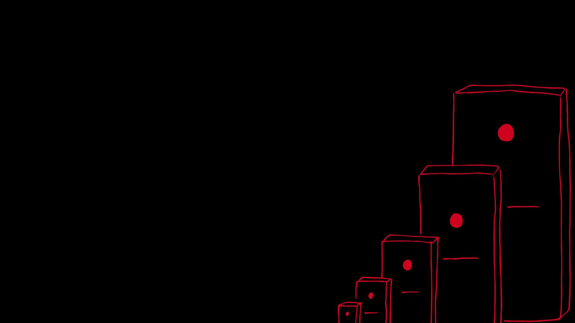 Red Outline Illustrations of Dominos