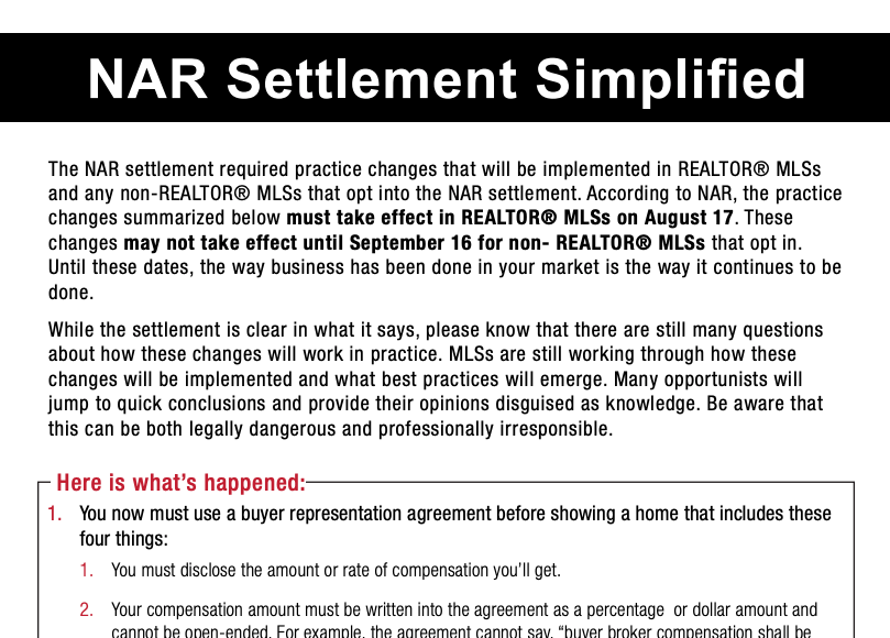 NAR Settlement Simplified