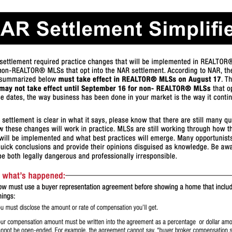 NAR Settlement Simplified