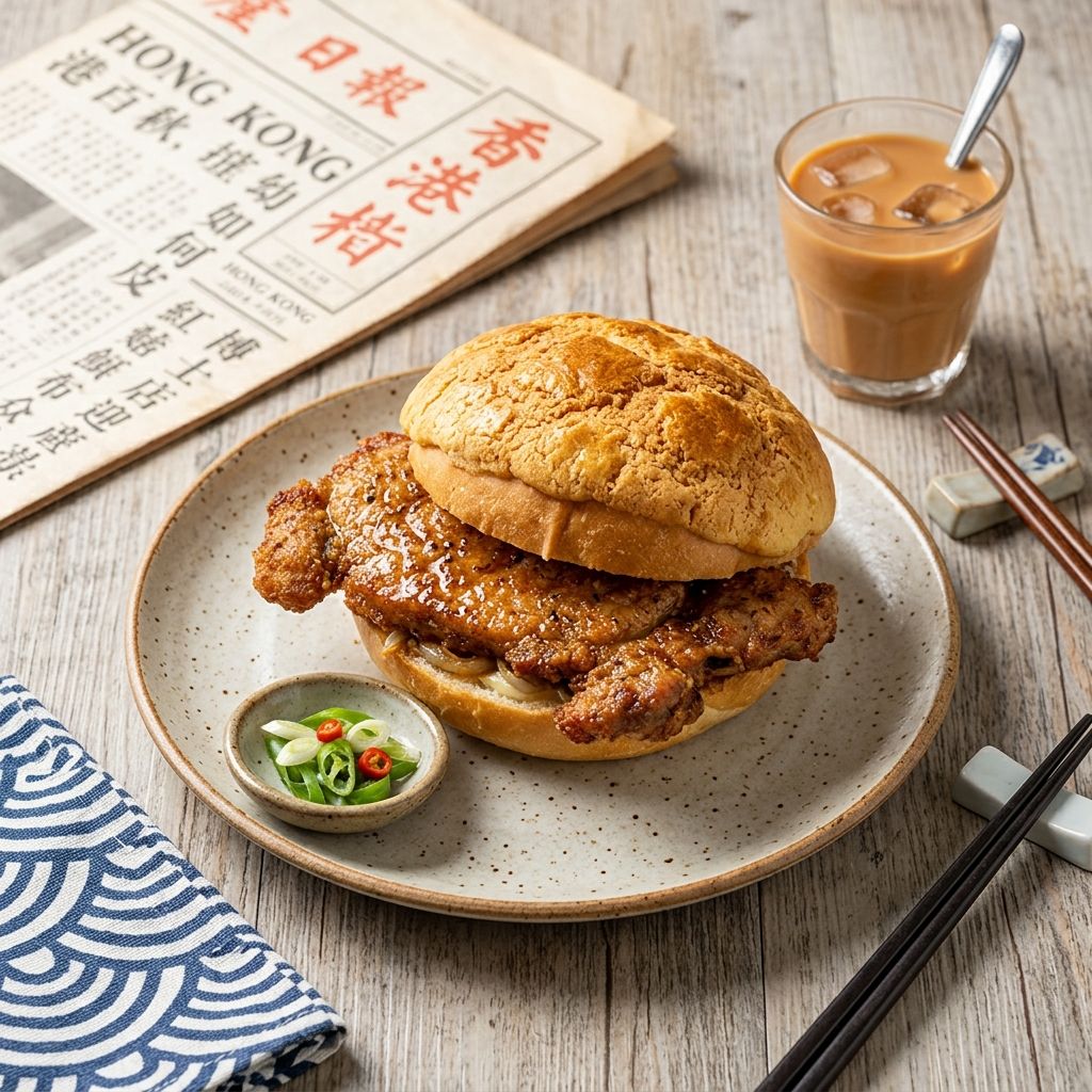 Pineapple Bun with Pork Chop