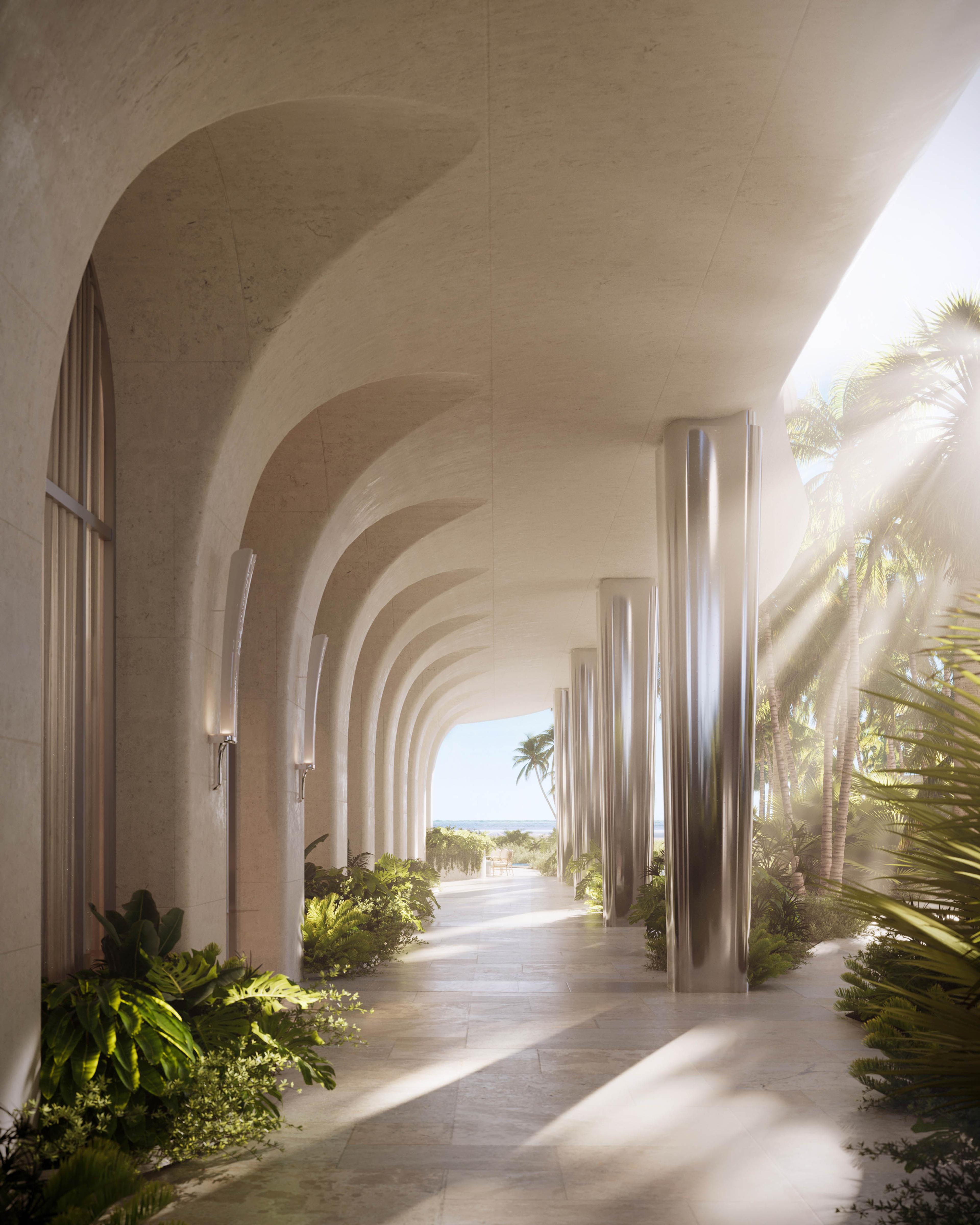 Sun shining through the Colonnade.