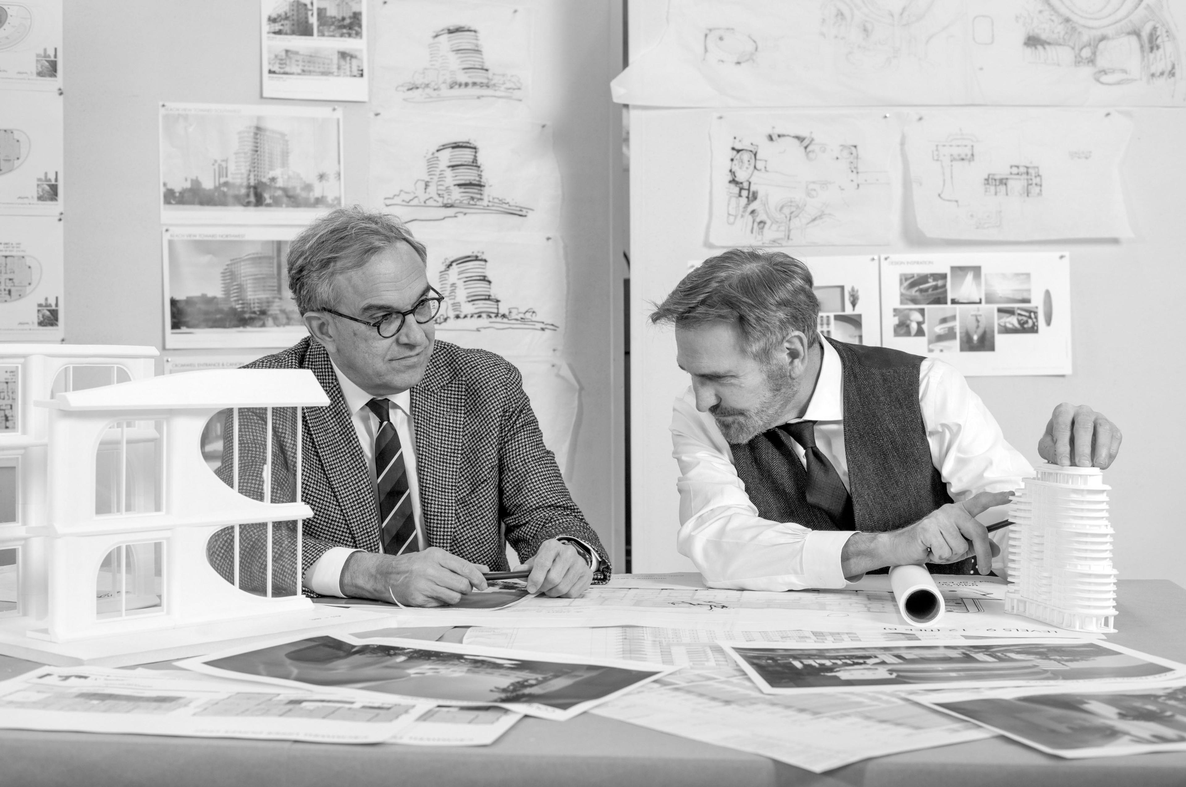 RAMSA architects working on models.