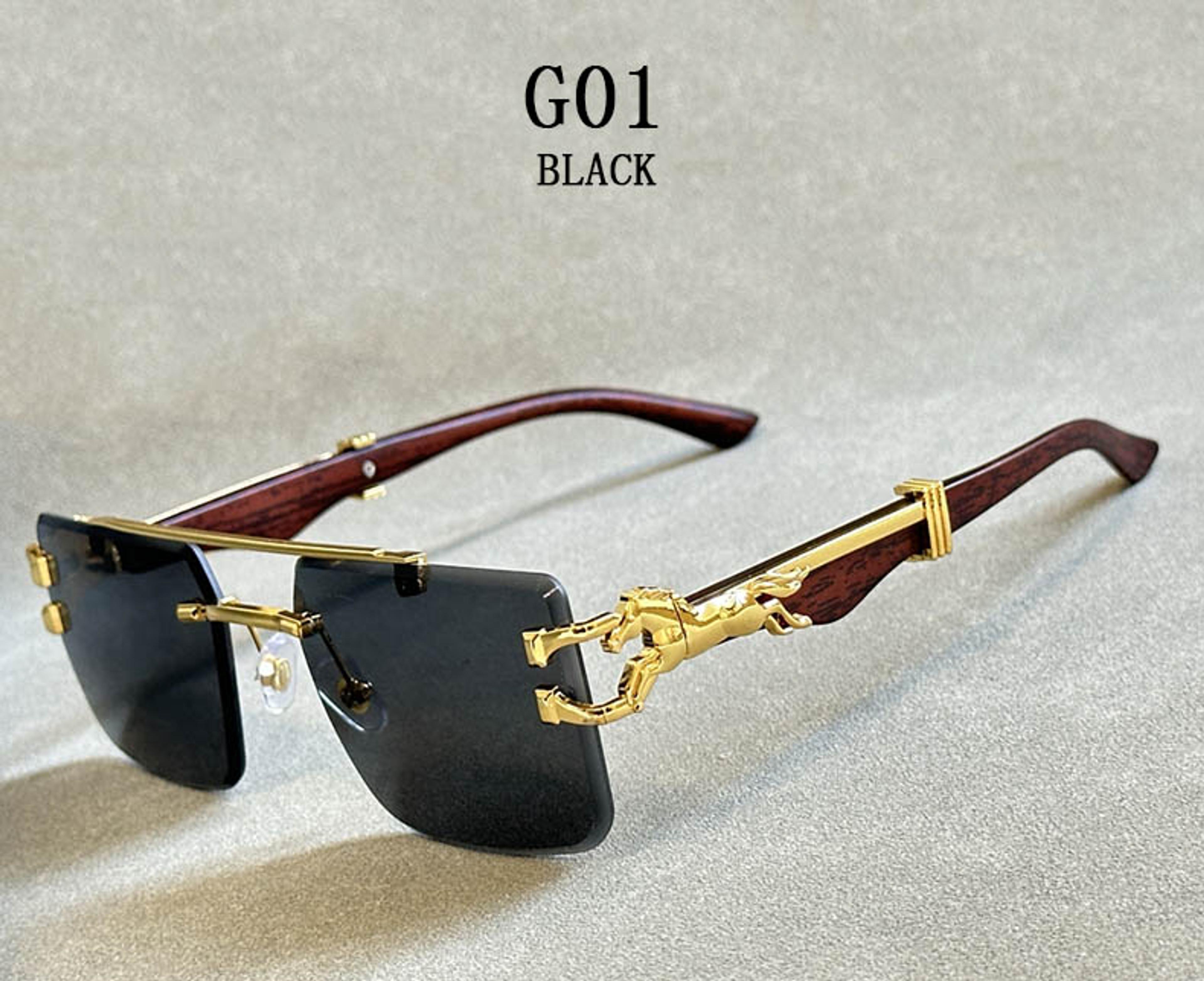2024 Square Sunglasses For Men New Luxury Vintage Designer Rimless Sunglasses Women Trendy Fashion Glasses Gafas De Sol Hombre image 4