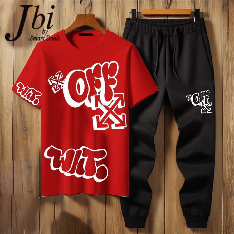 Trendy Fashion Summer Ellegant Tracksuit OFF-X printed T-shirt and Trouser new Arrivals Gym Sports Outdoor Casual wear tshirt Track Suits for Men at Faiq Store - Image 7