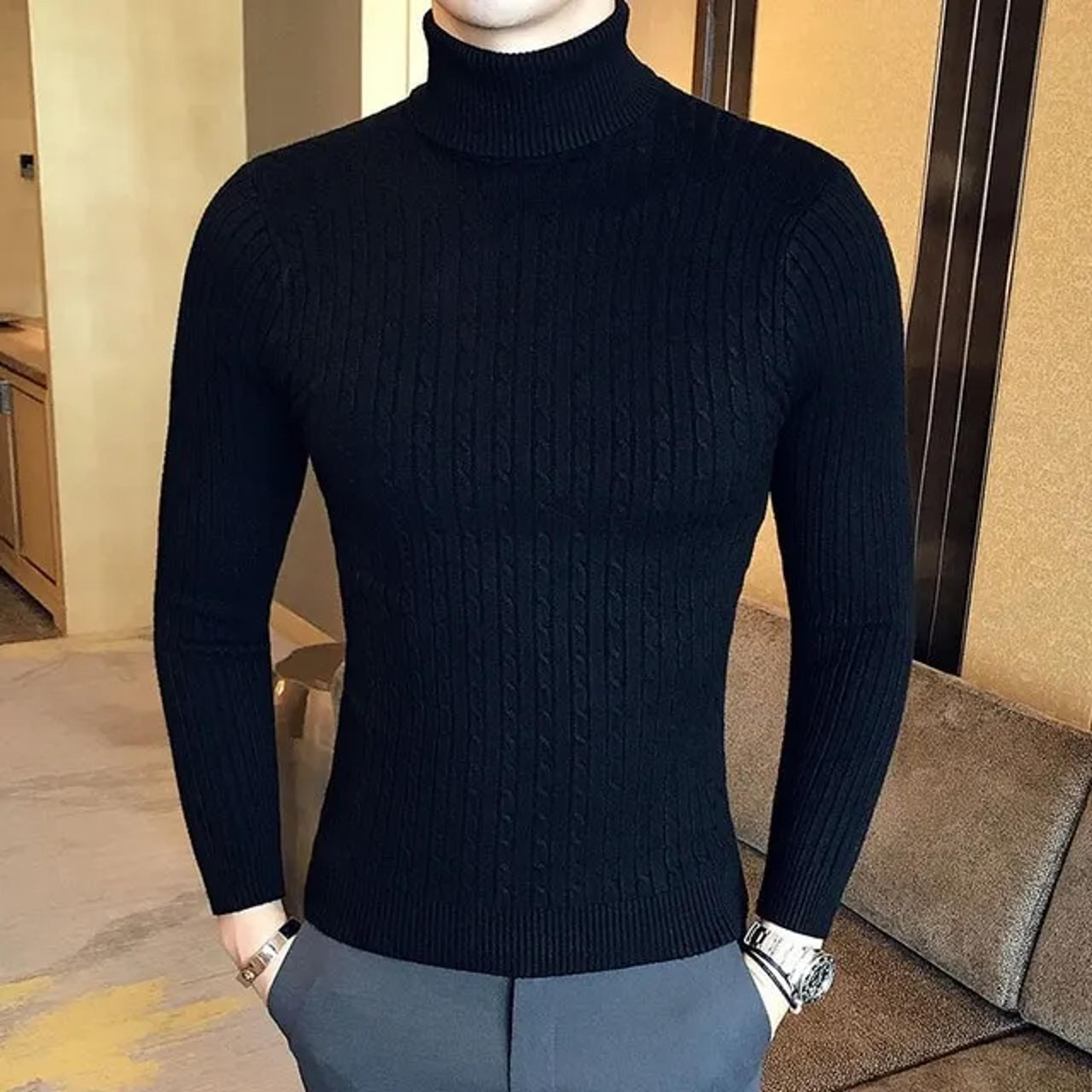 High Neck For Men Boys Slim Fit high neck for men winter Long Sleeve Turtleneck image 1