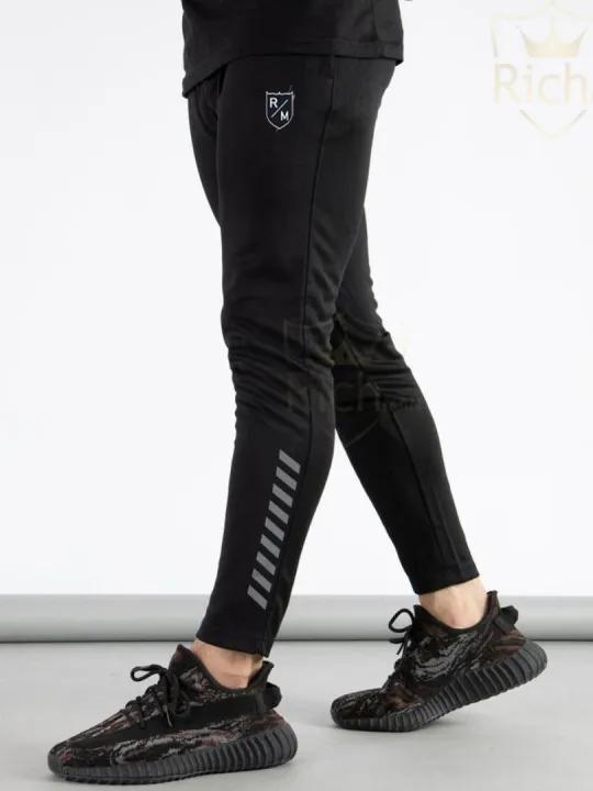 Reflactive MEN'S BLACK SOLID REGULAR FIT joggers Pants for Men's Gym Wear Trouser for Men's