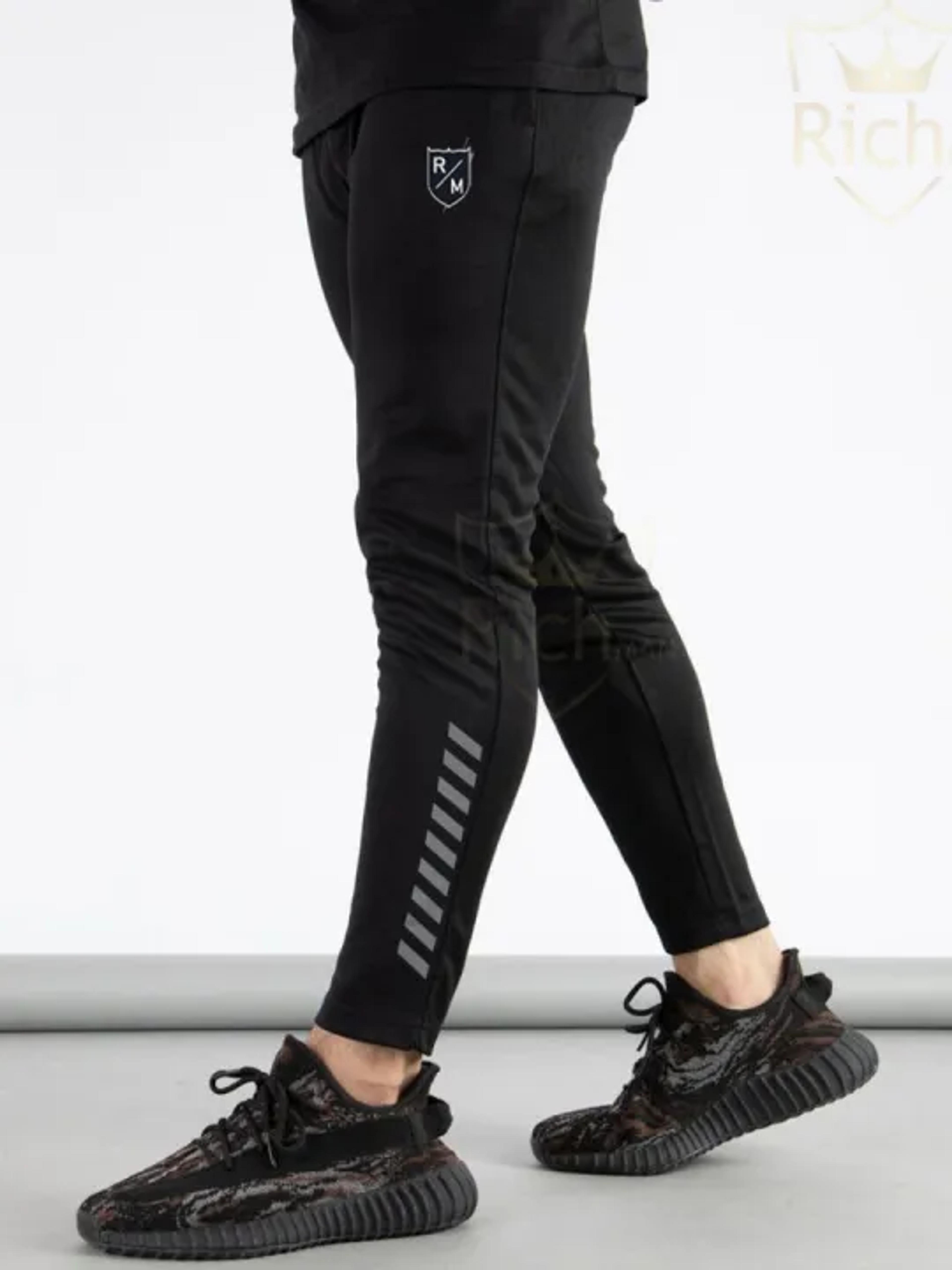 Reflactive MEN'S BLACK SOLID REGULAR FIT joggers Pants for Men's Gym Wear Trouser for Men's image 1