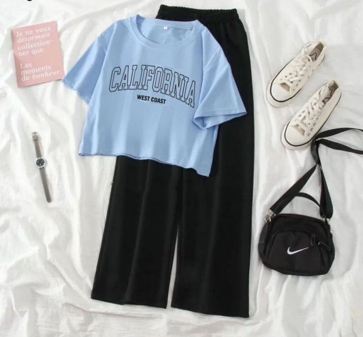 Summer Soft & Comfy Casual Suit Crop Top With Flapper Trouser Combo For Women And Girls - Image 5