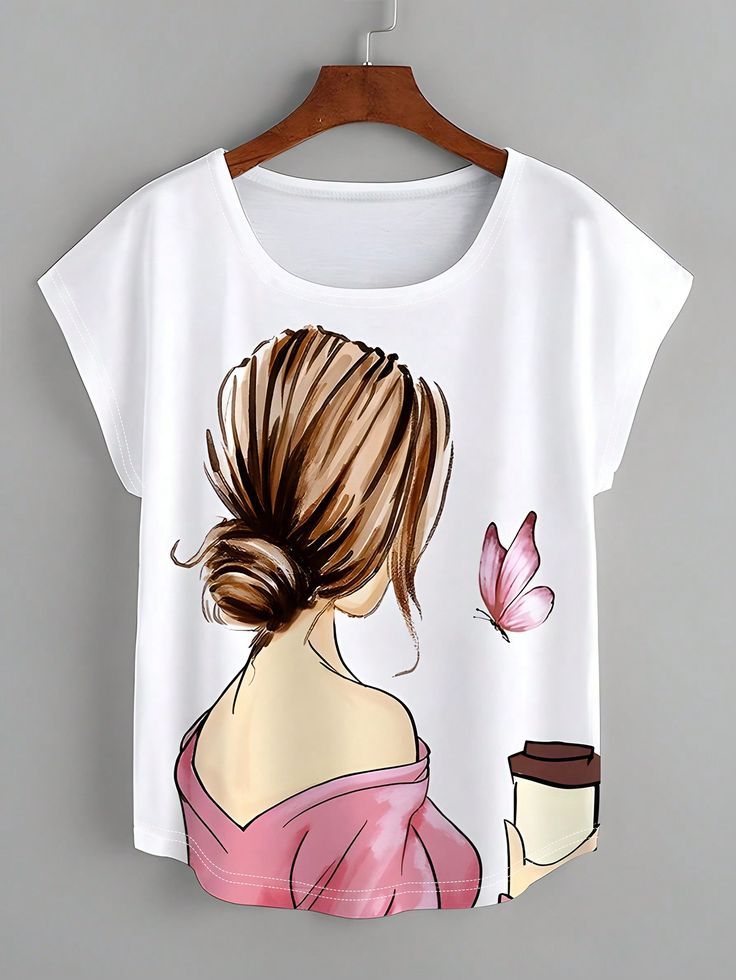 Fashion Garments House Beautiful Printed White Tshirts For Girls / T Shirts For Girls / T-Shirts For Girls / Tshirt For Girls / T Shirt For Girls / T-Shirt For Girls / Girls T Shirt / Tshirts For Women / Women Tshirts - Mar 2025 - Image 3