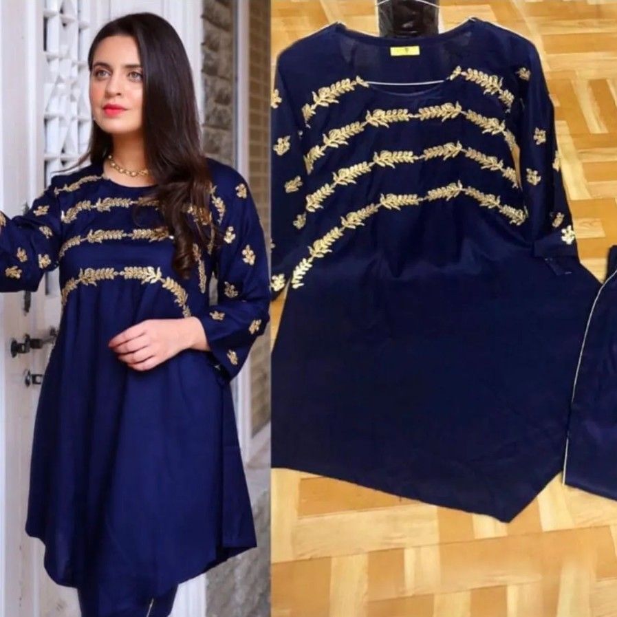 Designer Heavy Embroidered Chiffon Maxi Dress Stitched Ready-to-Wear Wedding Party Wear for Girls & Women - Daraz.pk - Image 7