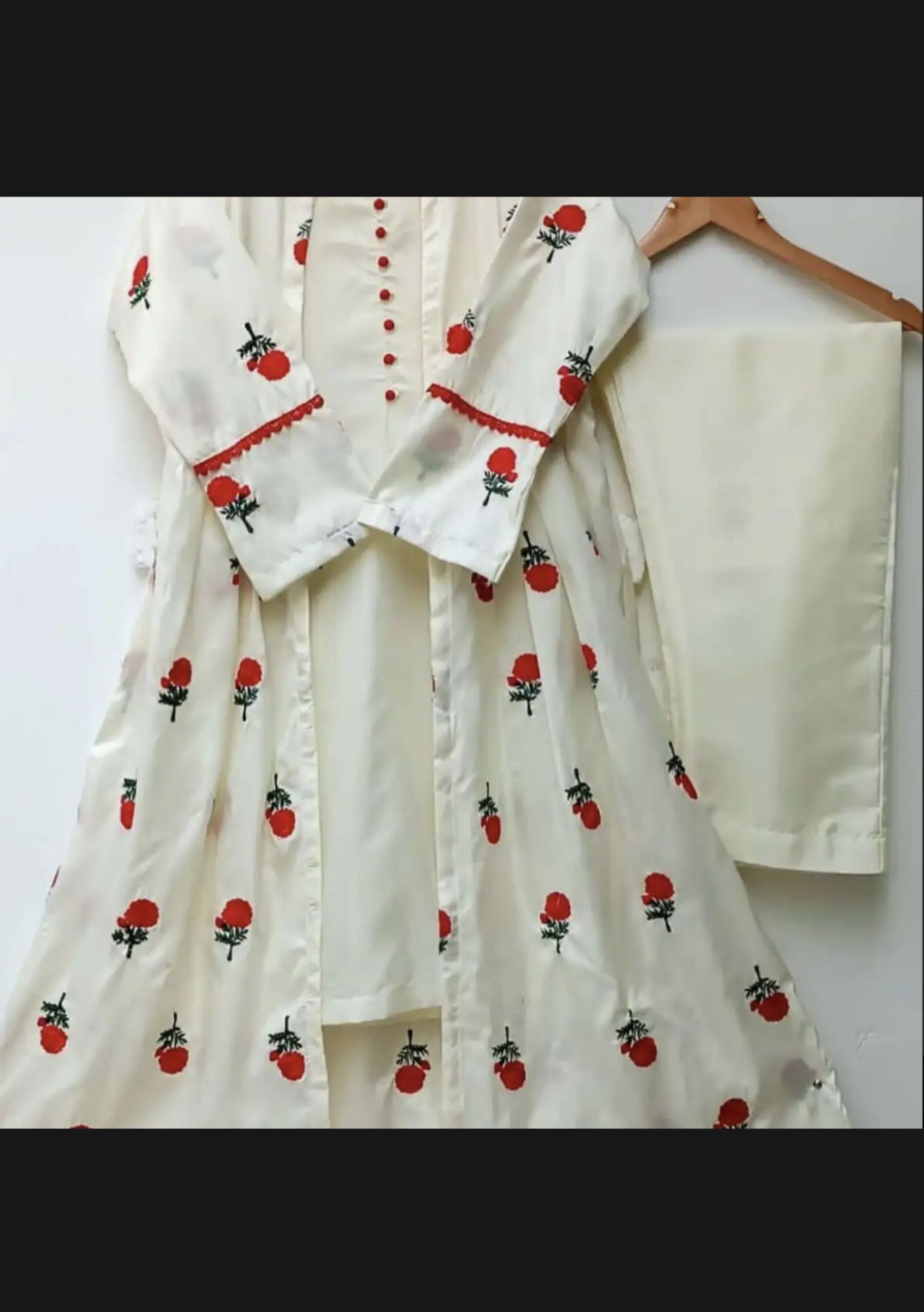 Stylish Silk Embroidered Flower Gown 3pc for Women and Girls - Formal Party Wear - Image 8