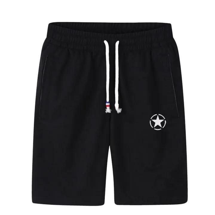 Black Quick Dry Shorts with one horizontal round logo short for men