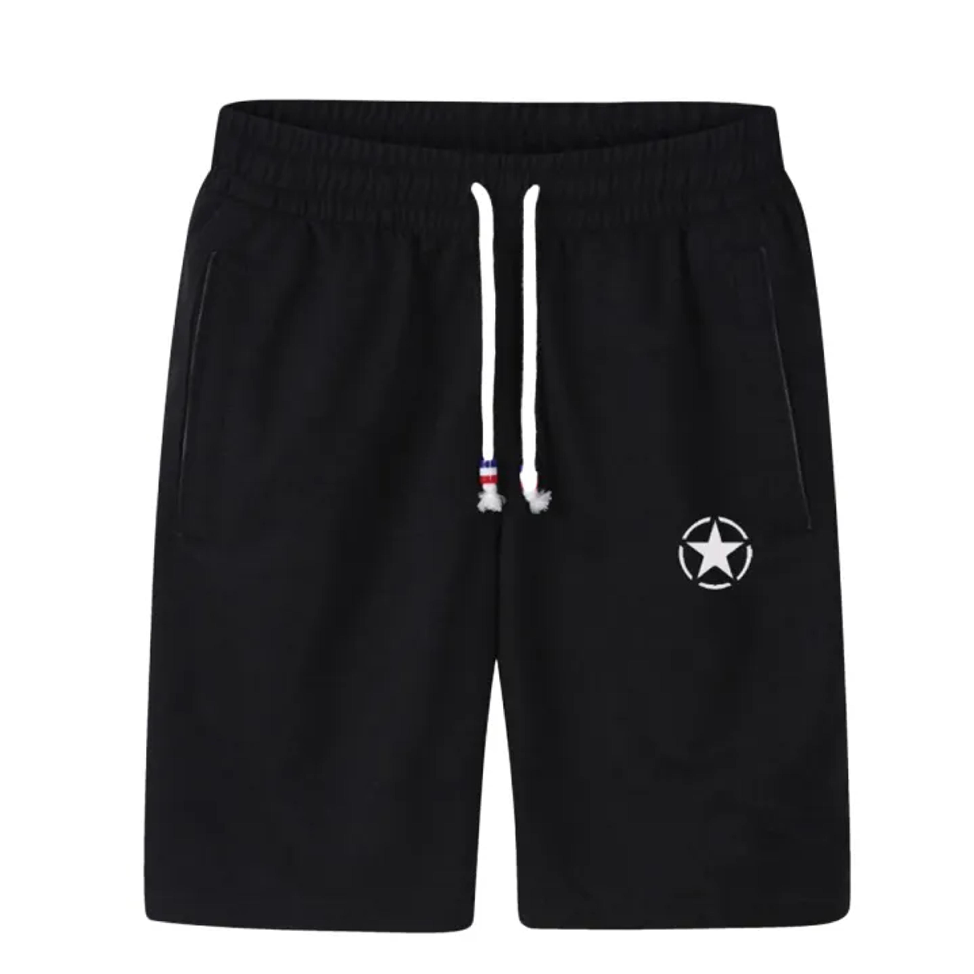 Black Quick Dry Shorts with one horizontal round logo short for men image 1
